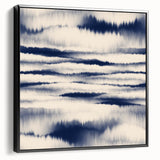 Minimalist Mountain Wall Art – Navy Blue Abstract Horizon Print