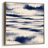 Minimalist Mountain Wall Art – Navy Blue Abstract Horizon Print