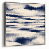 Minimalist Mountain Wall Art – Navy Blue Abstract Horizon Print
