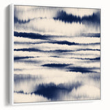 Minimalist Mountain Wall Art – Navy Blue Abstract Horizon Print