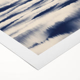 Minimalist Mountain Wall Art – Navy Blue Abstract Horizon Print