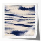 Minimalist Mountain Wall Art – Navy Blue Abstract Horizon Print