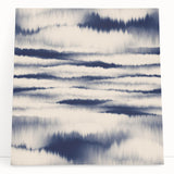 Minimalist Mountain Wall Art – Navy Blue Abstract Horizon Print