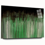 Large Abstract Wall Art – Moody Green & Black Drip Canvas Print