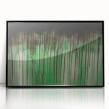 Large Abstract Wall Art – Moody Green & Black Drip Canvas Print