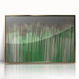 Large Abstract Wall Art – Moody Green & Black Drip Canvas Print