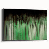 Large Abstract Wall Art – Moody Green & Black Drip Canvas Print
