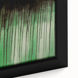 Large Abstract Wall Art – Moody Green & Black Drip Canvas Print