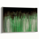 Large Abstract Wall Art – Moody Green & Black Drip Canvas Print