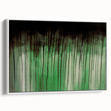Large Abstract Wall Art – Moody Green & Black Drip Canvas Print