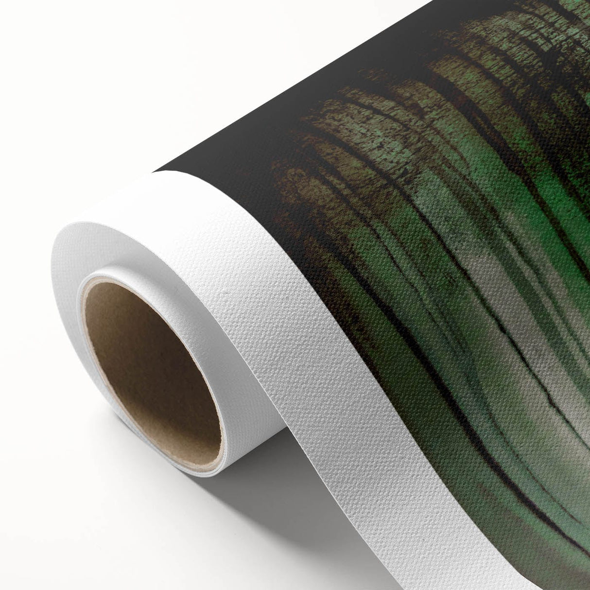 Large Abstract Wall Art – Moody Green & Black Drip Canvas Print
