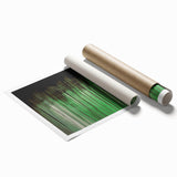 Large Abstract Wall Art – Moody Green & Black Drip Canvas Print