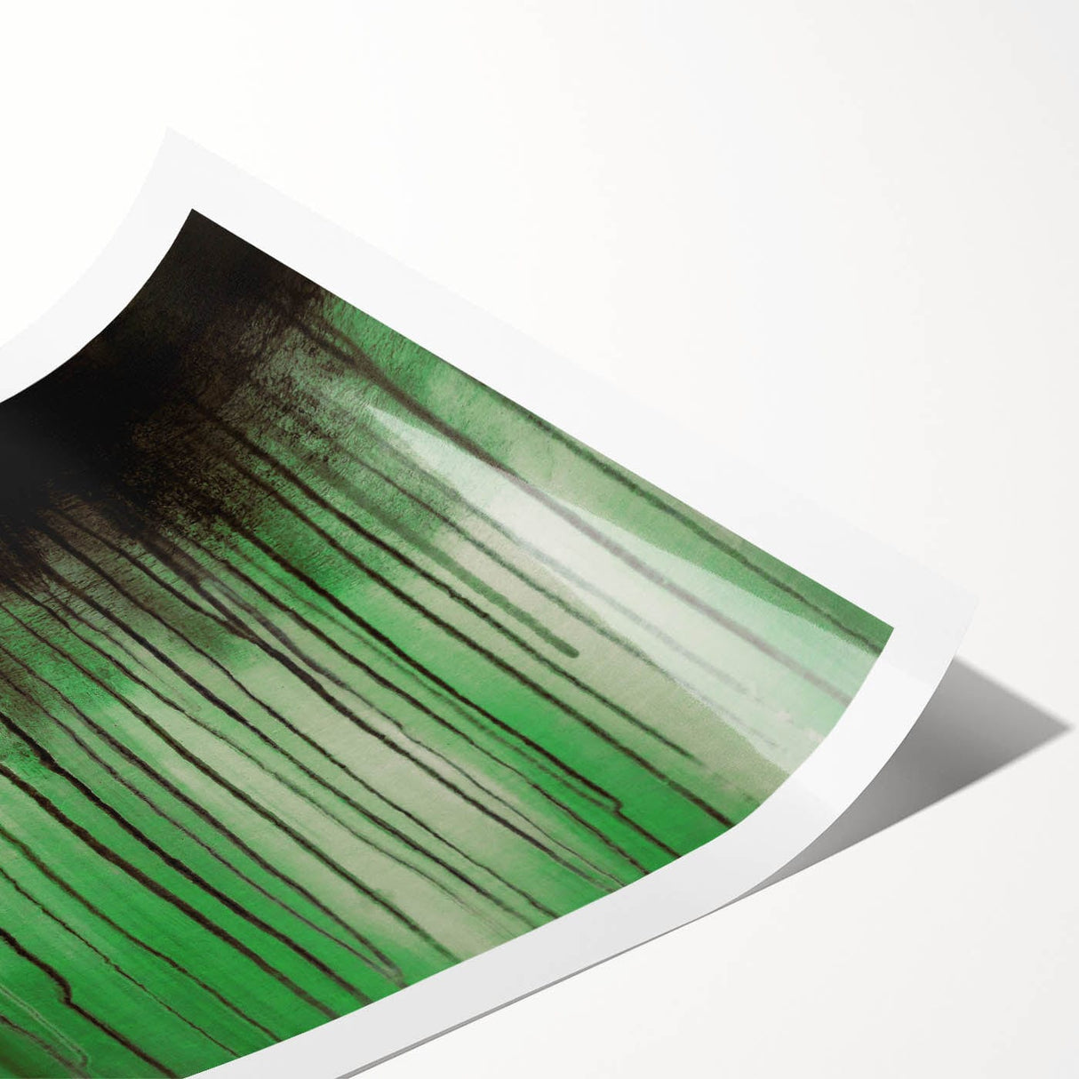 Large Abstract Wall Art – Moody Green & Black Drip Canvas Print