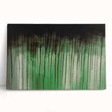 Large Abstract Wall Art – Moody Green & Black Drip Canvas Print