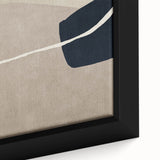 Large Abstract Wall Decor - Organic Shapes in Beige and Navy