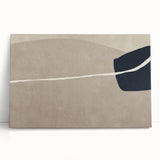 Large Abstract Wall Decor - Organic Shapes in Beige and Navy