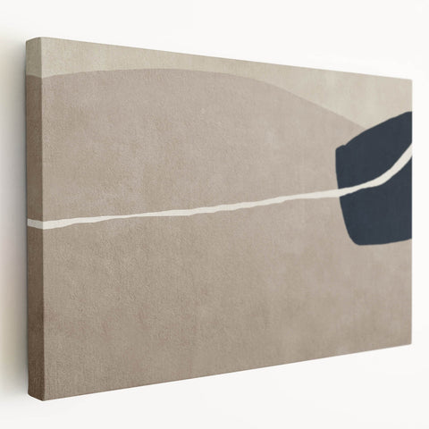 Large Abstract Wall Decor - Organic Shapes in Beige and Navy