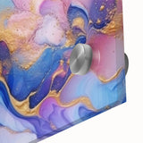 Abstract Fluid Canvas Art – Pink, Blue & Gold Modern Wall Print