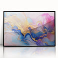 Abstract Fluid Canvas Art – Pink, Blue & Gold Modern Wall Print