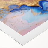 Abstract Fluid Canvas Art – Pink, Blue & Gold Modern Wall Print
