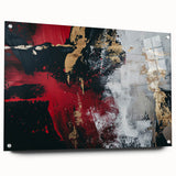 Textured Red and Gold Drama – Bold Abstract Wall Art Print