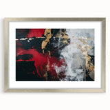 Textured Red and Gold Drama – Bold Abstract Wall Art Print