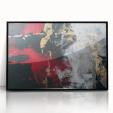 Textured Red and Gold Drama – Bold Abstract Wall Art Print