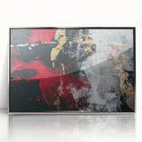 Textured Red and Gold Drama – Bold Abstract Wall Art Print