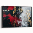 Textured Red and Gold Drama – Bold Abstract Wall Art Print