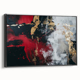 Textured Red and Gold Drama – Bold Abstract Wall Art Print