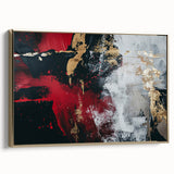 Textured Red and Gold Drama – Bold Abstract Wall Art Print