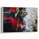 Textured Red and Gold Drama – Bold Abstract Wall Art Print