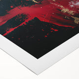 Textured Red and Gold Drama – Bold Abstract Wall Art Print