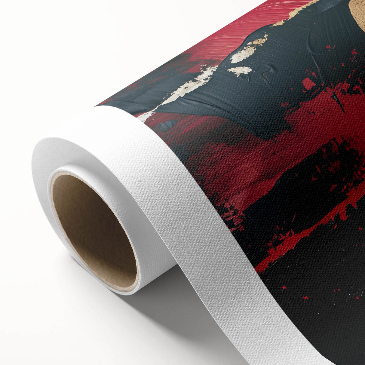 Textured Red and Gold Drama – Bold Abstract Wall Art Print