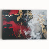 Textured Red and Gold Drama – Bold Abstract Wall Art Print