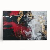 Textured Red and Gold Drama – Bold Abstract Wall Art Print
