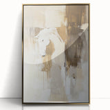 Elegant Abstract Expressionist Horse Art – Neutral Canvas Print