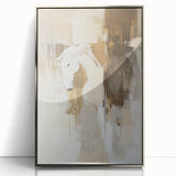 Elegant Abstract Expressionist Horse Art – Neutral Canvas Print