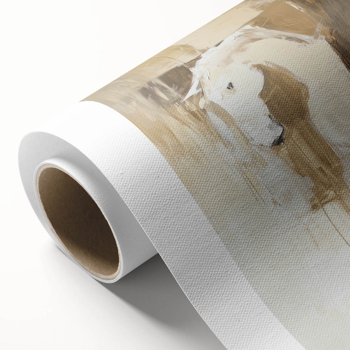 Elegant Abstract Expressionist Horse Art – Neutral Canvas Print