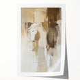 Elegant Abstract Expressionist Horse Art – Neutral Canvas Print