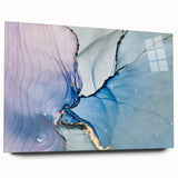 Premium Abstract Wall Art – Pastel Blue & Lilac Canvas