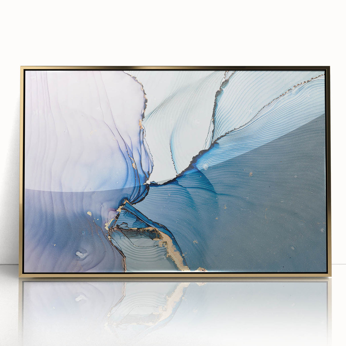 Premium Abstract Wall Art – Pastel Blue & Lilac Canvas