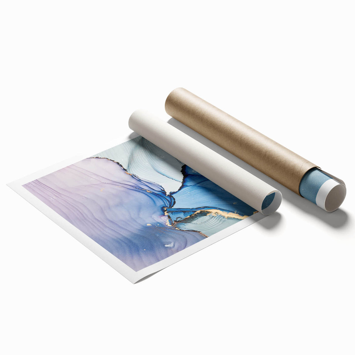 Premium Abstract Wall Art – Pastel Blue & Lilac Canvas