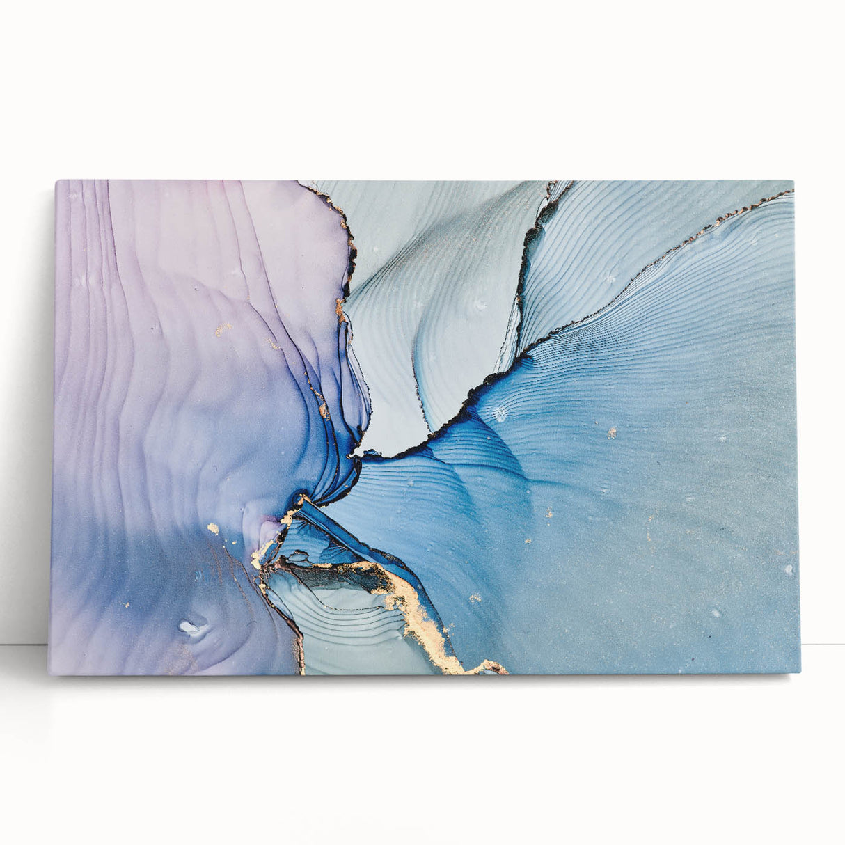 Premium Abstract Wall Art – Pastel Blue & Lilac Canvas