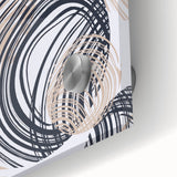 Abstract Art for Sale – Dynamic Swirling Navy & Beige Print