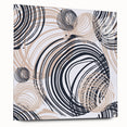 Abstract Art for Sale – Dynamic Swirling Navy & Beige Print