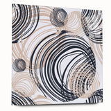 Abstract Art for Sale – Dynamic Swirling Navy & Beige Print