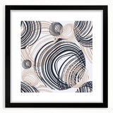 Abstract Art for Sale – Dynamic Swirling Navy & Beige Print