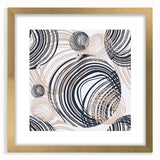 Abstract Art for Sale – Dynamic Swirling Navy & Beige Print