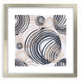 Abstract Art for Sale – Dynamic Swirling Navy & Beige Print
